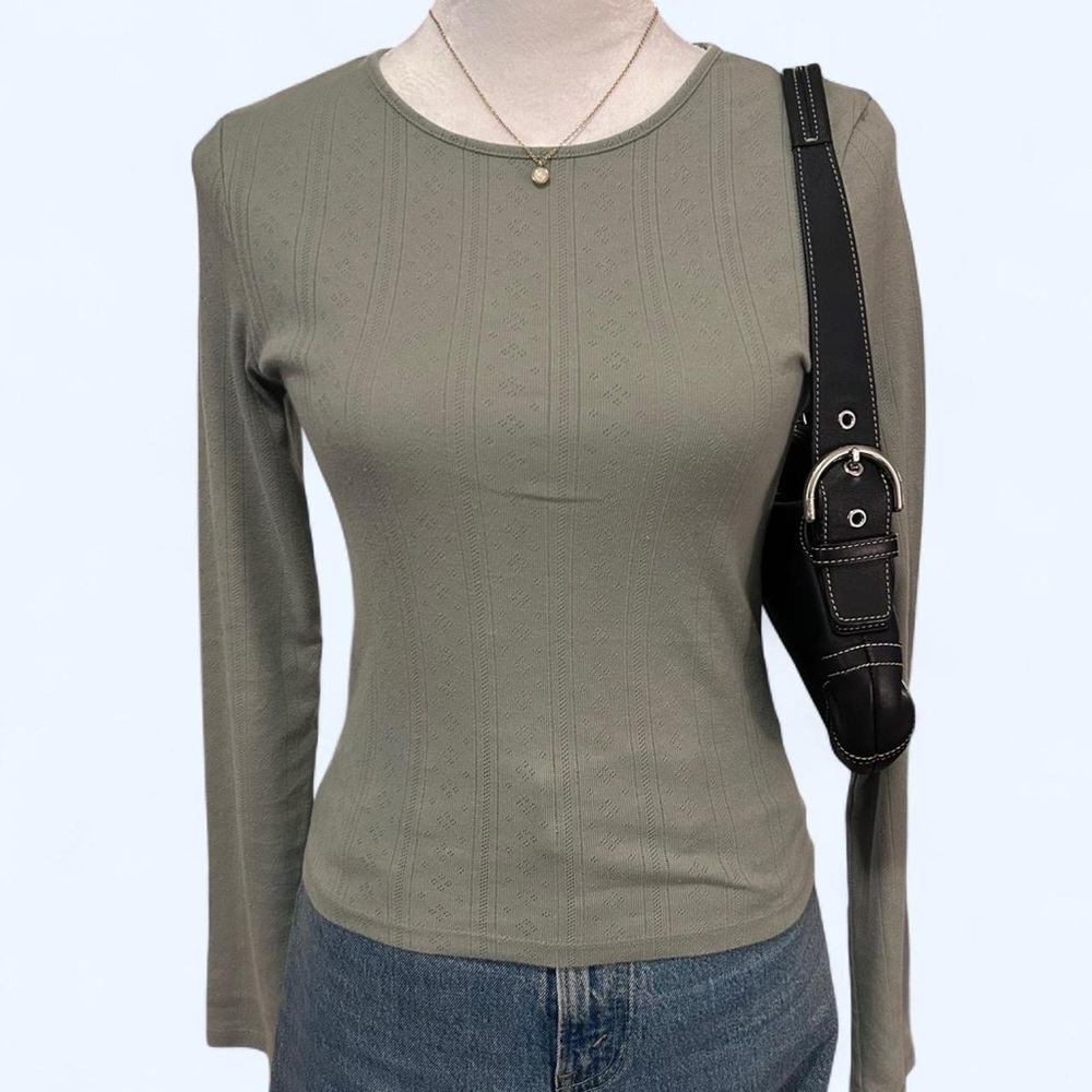 American Eagle Outfitters Sage Long Sleeve Top